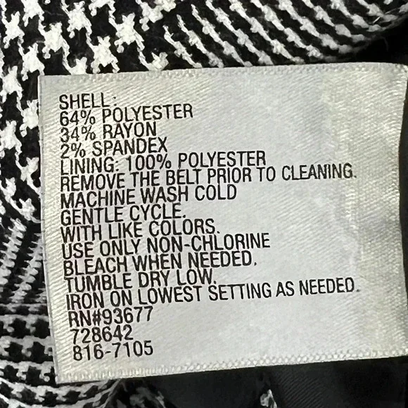 WORTHINGTON PENCIL SKIRT BLACK WHITE PLAID HIGH WAIST P STRETCH SIZE 12 LARGE - Picture 10 of 12